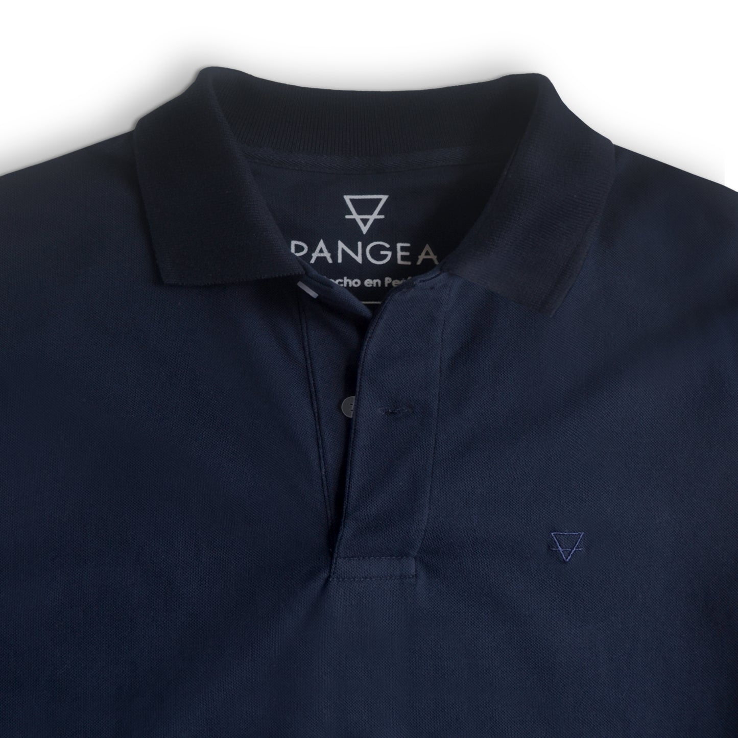 Polo camisero manga larga azul