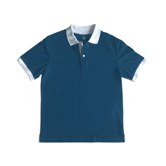 Polo camisero manga corta color en contraste