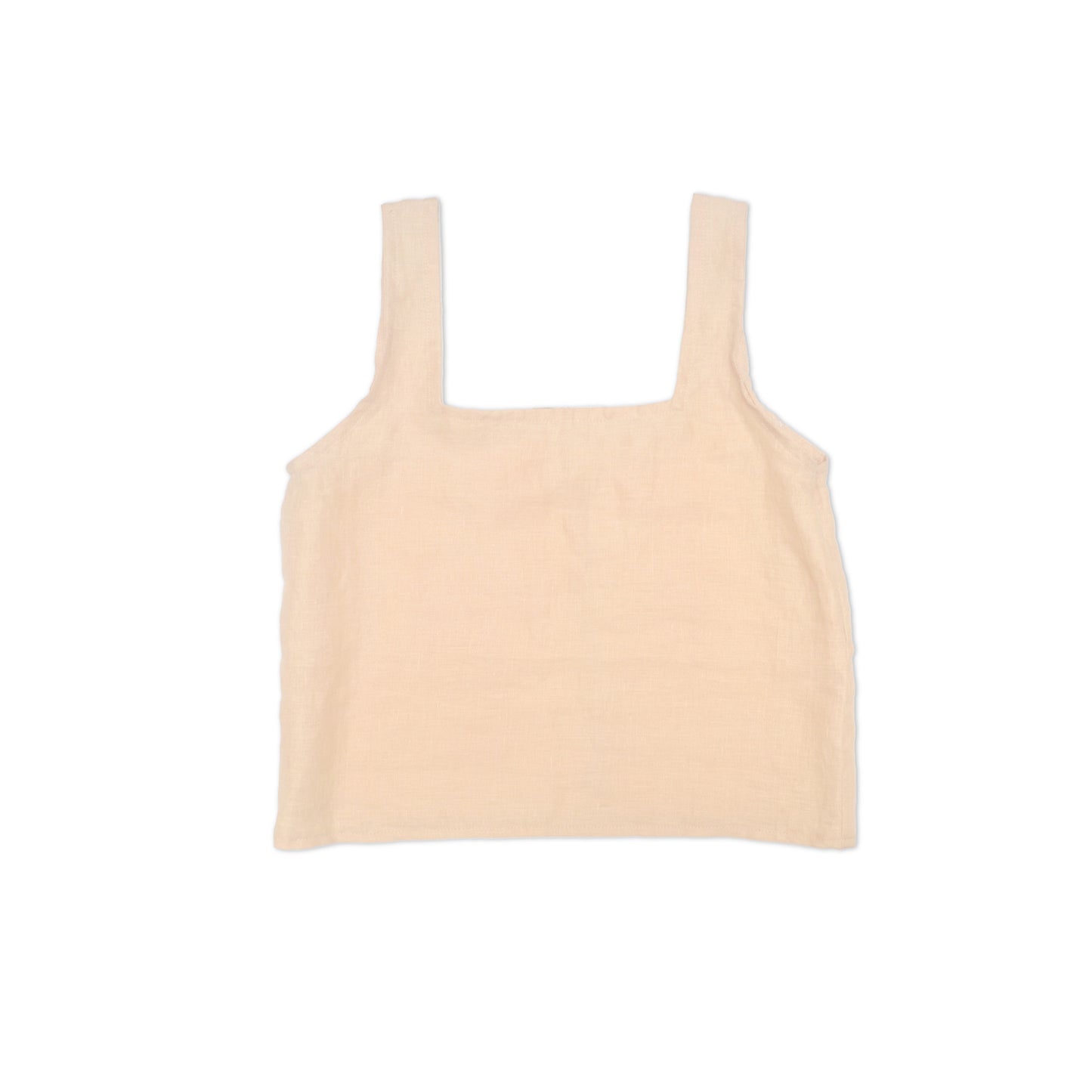 Top de lino teñido con tinte natural color amarillo claro