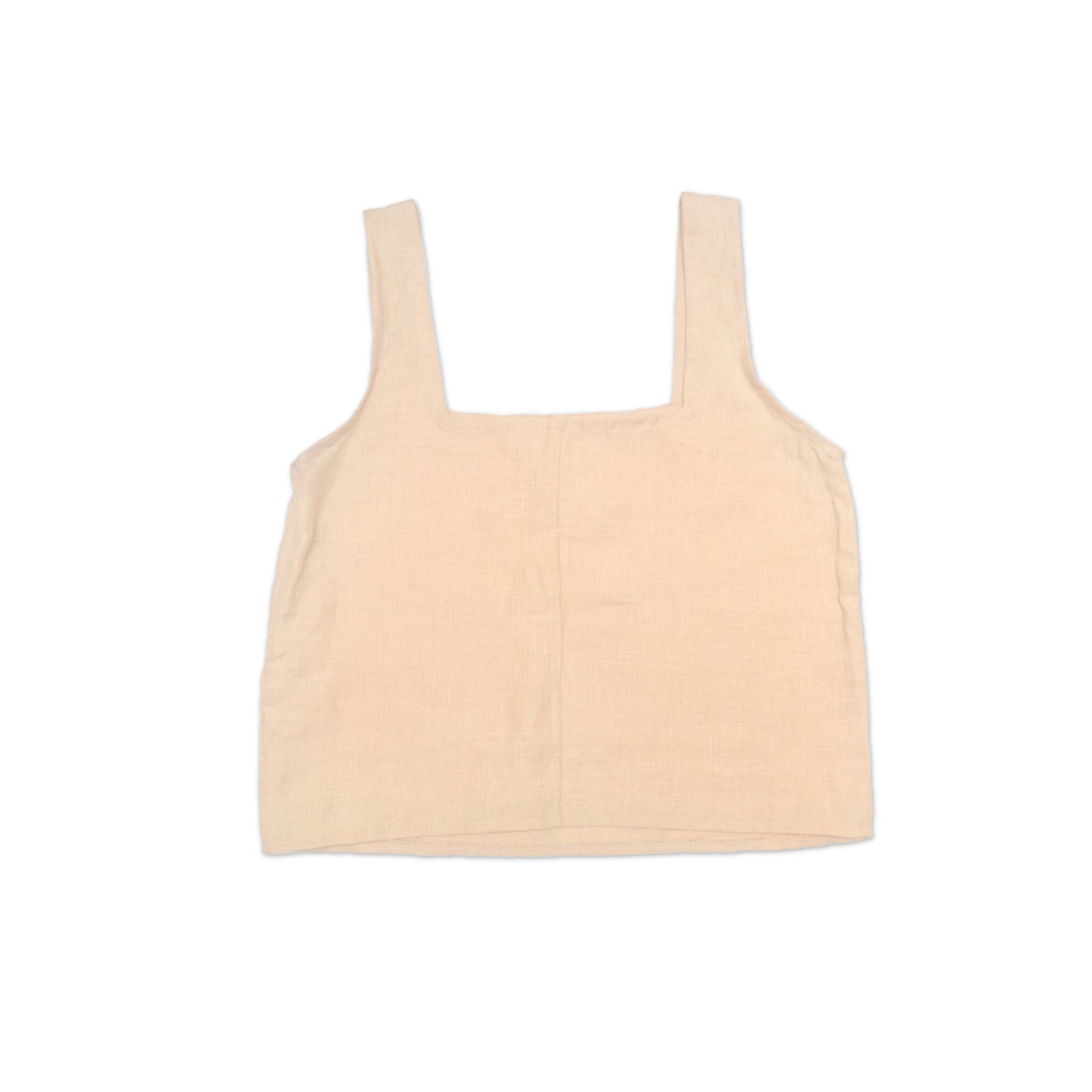 Top de lino teñido con tinte natural color amarillo claro