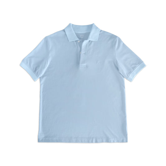 Light blue short-sleeved polo shirt